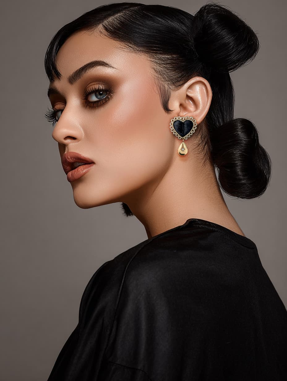 Earrings Heart Of Night - Image 3